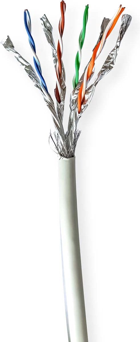 Nedis Netwerk Kabel Rol - CAT7 - Solid - S/FTP - Koper - 100.0 m - Binnenshuis - Rond - LSZH - Grijs - Gift Box