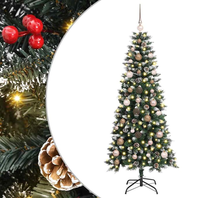 vidaXL - Kunstkerstboom - Groen - 150 - cm - PVC - en - Plastic - en - Staal