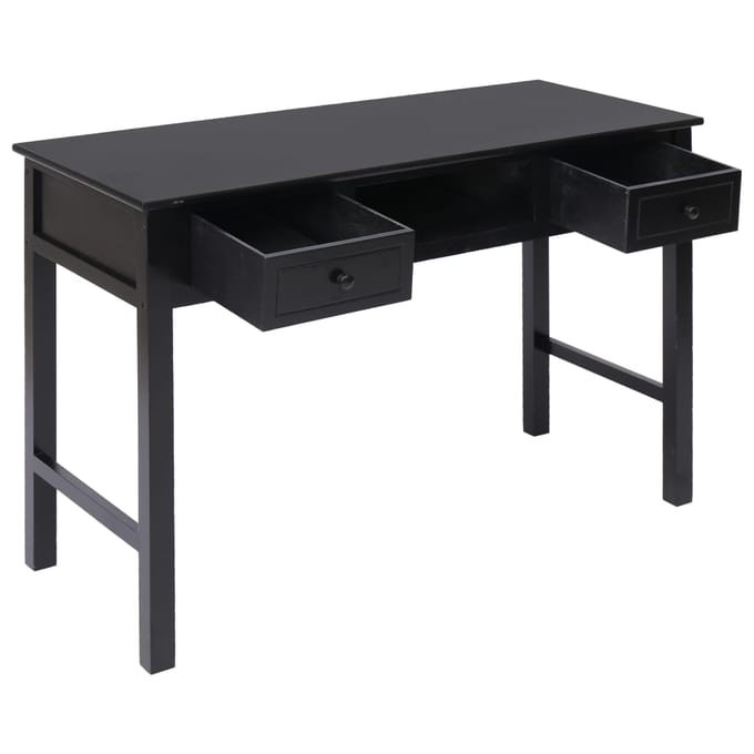 vidaXL - Schrijftafel - 110x45x76 - cm - hout - zwart