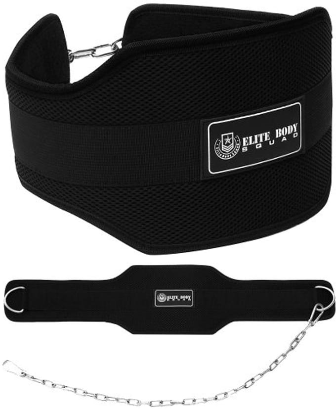 Neopreen Onderdompelriem met Lange Ketting - Verstelbare Dip Riem voor Tricep, Pull-Ups en Gewogen Training