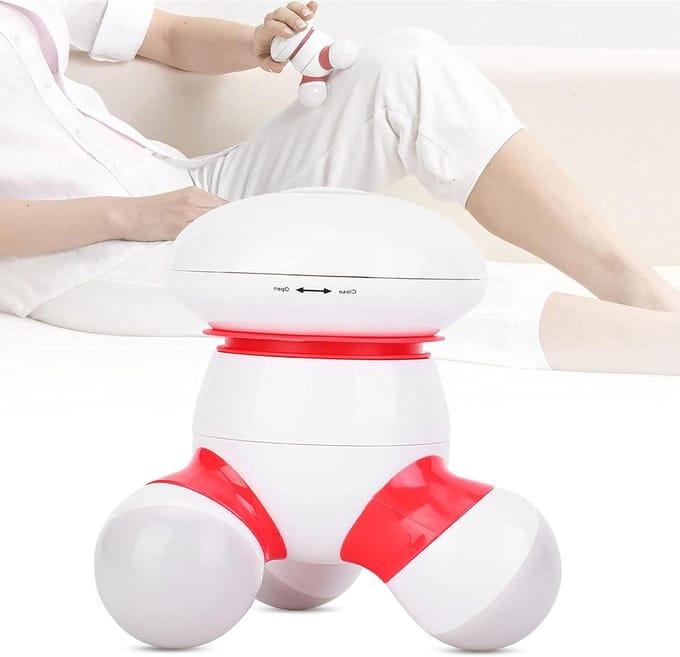 Handmassageapparaat met USB-aansluiting voor zachte drukpuntmassage - draagbaar en compact met LED-licht.