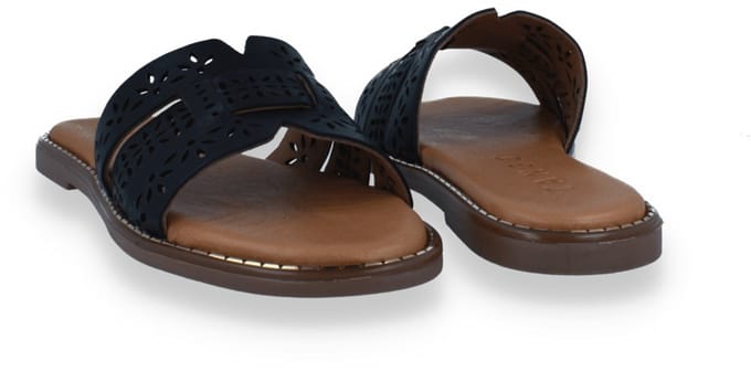 Tango Dames Slipper Audrey 37-c Black Perforation | Zwart | Maat: 40