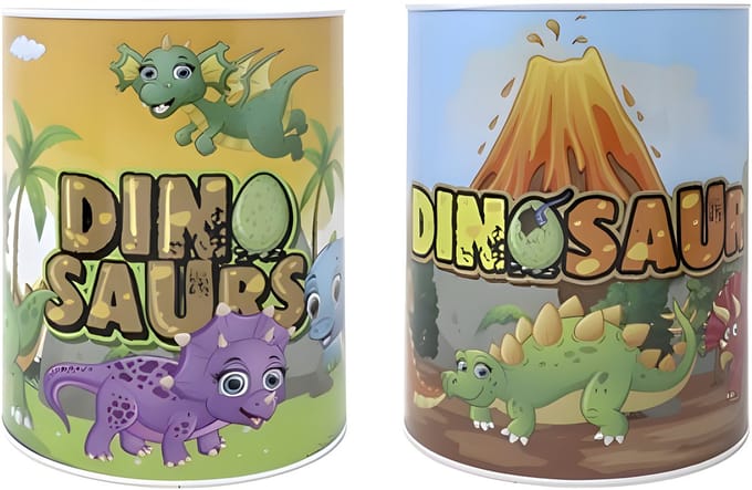 Atmosphera Spaarpot dinoaurus thema - groen - leren / sparen - D12 x 16 cm - spaarpotten