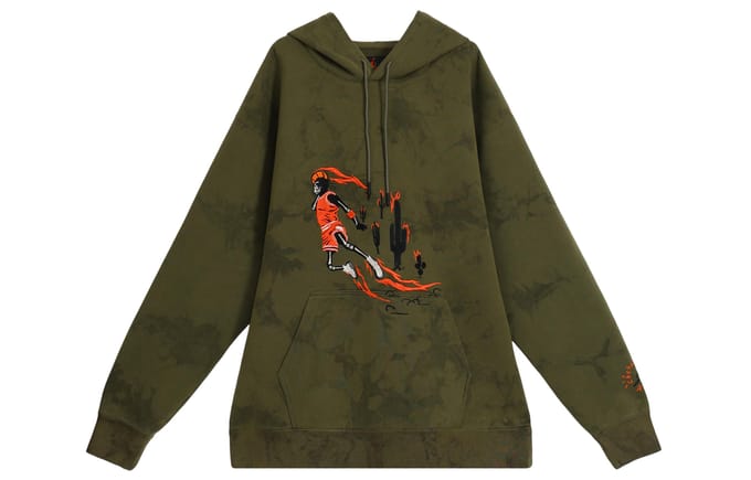Sweat à capuche Cactus Jack par Travis Scott x Air Jordan en suède lavé S black