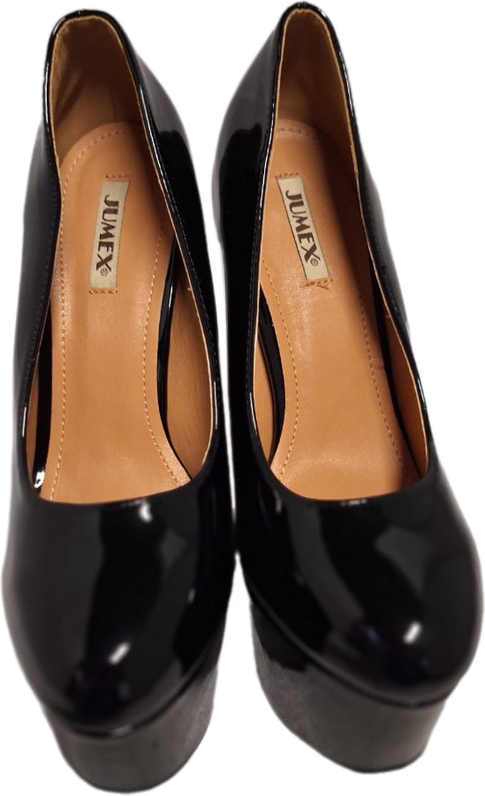 JUMEX-PLATEAU PUMP-BLACK-HEEL 15 CM-PLATEAU-6 CM-38
