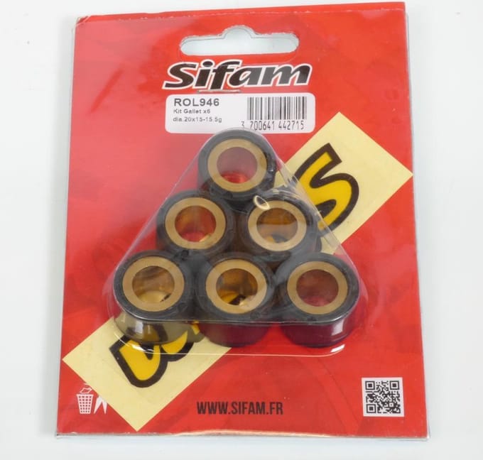 sifam variatorrol voor scooter kymco 125 g-dink 2012 t/m 2017 20x15 15,5grs nieuw