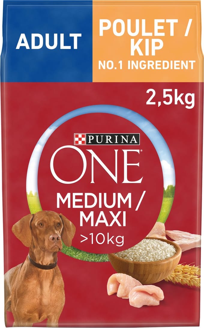 Purina One Medium Maxi Adult Honden droogvoer - Kip - 2500g