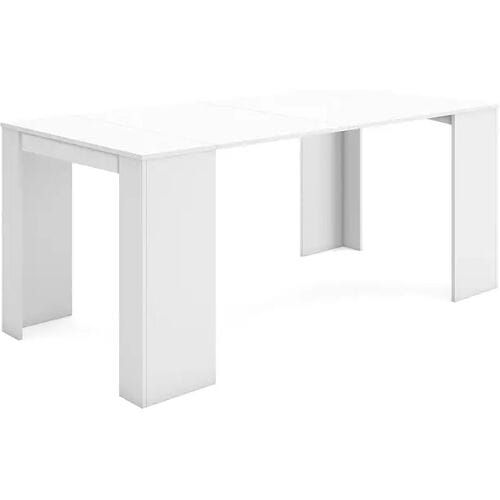 Skraut Home Uitschuifbare Consoletafel, 180x90x77cm, Voor 8 personen, Tafel, Wit