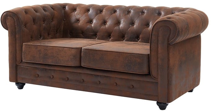 Vente-unique Bankstel CHESTERFIELD van microvezel met vintage look