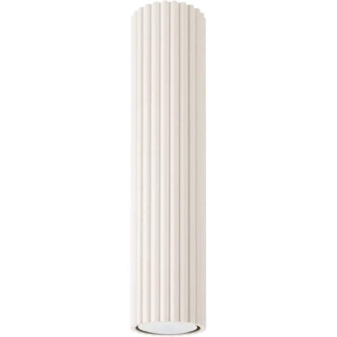Plafondlamp KARBON 30 geribbelde buisspot van 30 cm - Sollux Lighting - IP20 - Beige aluminium behuizing - 6.5 x 6.5 x 30 cm - 1 x GU10 LED, exclusief lichtbron - Max. 10 W - Minimalistische plafondlamp voor woonkamer, slaapkamer en keuken