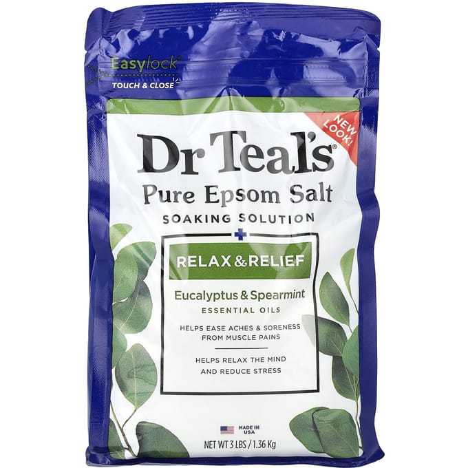 Dr. Teal's, Pure Epsomzout Badoplossing, Eucalyptus en Munt, 1,36 kg (1,36 kg) blue