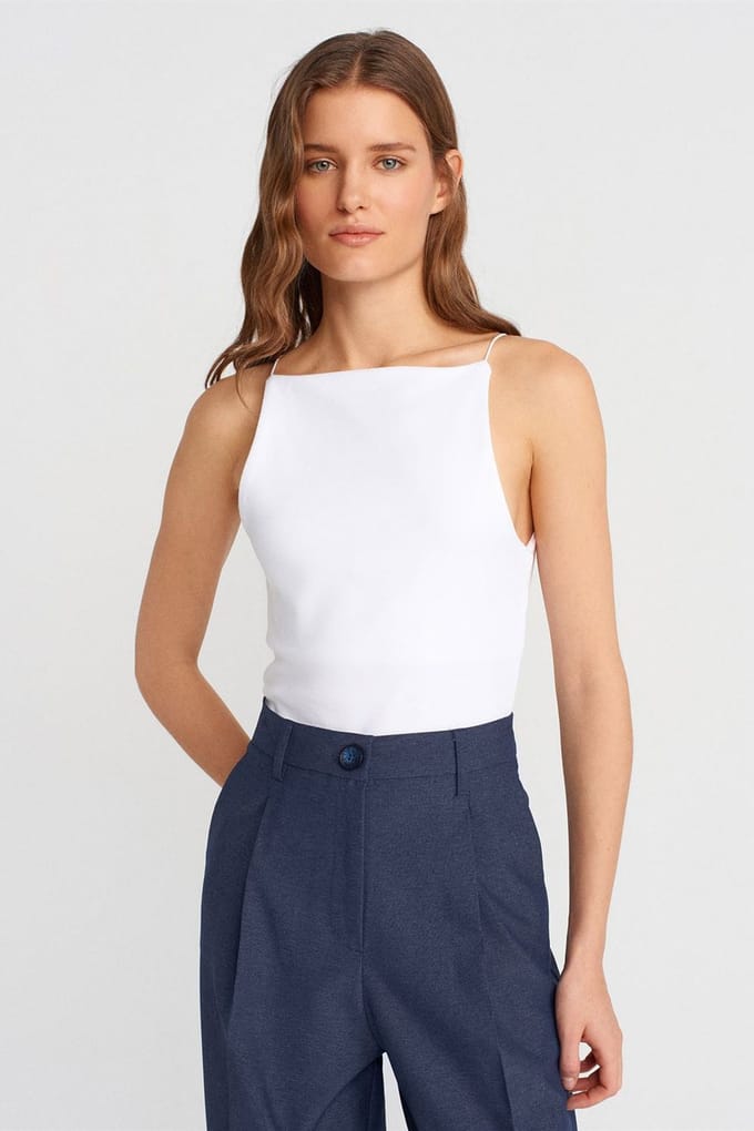Slim-Fit Halterhals Jersey Blouse
