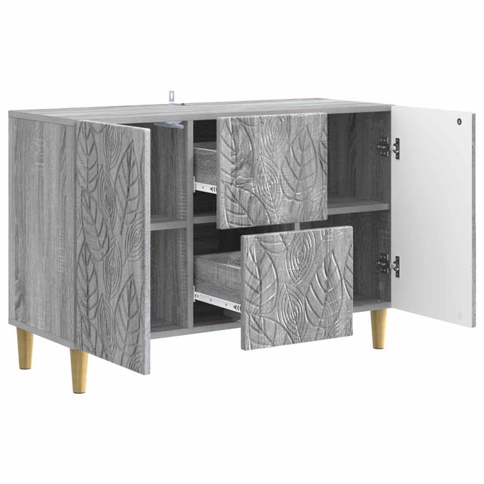 vidaXL - Dressoir - Grijs - Sonoma - 89 - x - 34,5 - x - 60 - cm - Bewerkt - hout