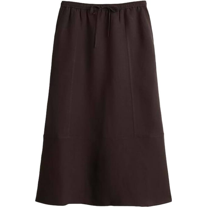 Midirok van mix van viscose en linnen model 'Ridana'