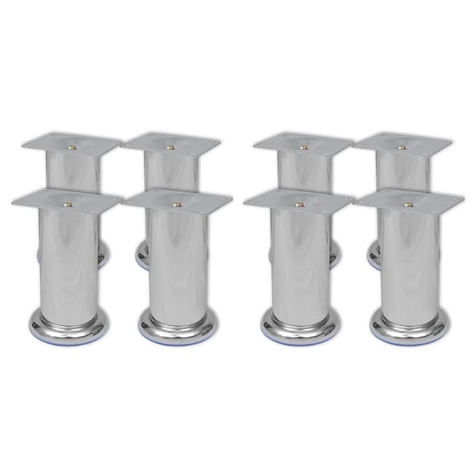 vidaXL - Bankpoten - 8 - st - rond - 120 - mm - chroomkleurig