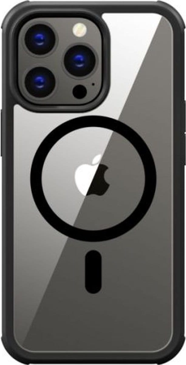 Full Cover MagSafe Bumper - Gehard Glas/PC - Zwart - Apple iPhone 14 Pro Max