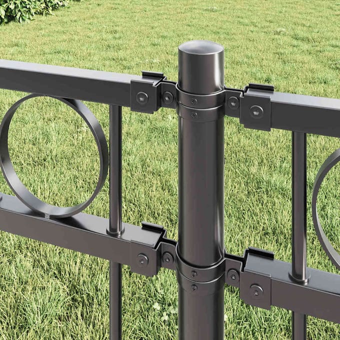 vidaXL - Heckelement - ASSEN - 170 - x - 200 - cm - Staal - Grijs