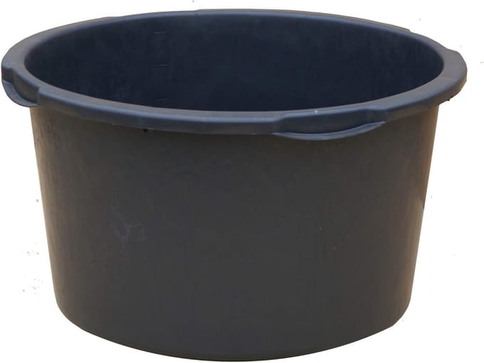 Stevige Mortelbak Rubber & Kunststof 90 Liter Zwart