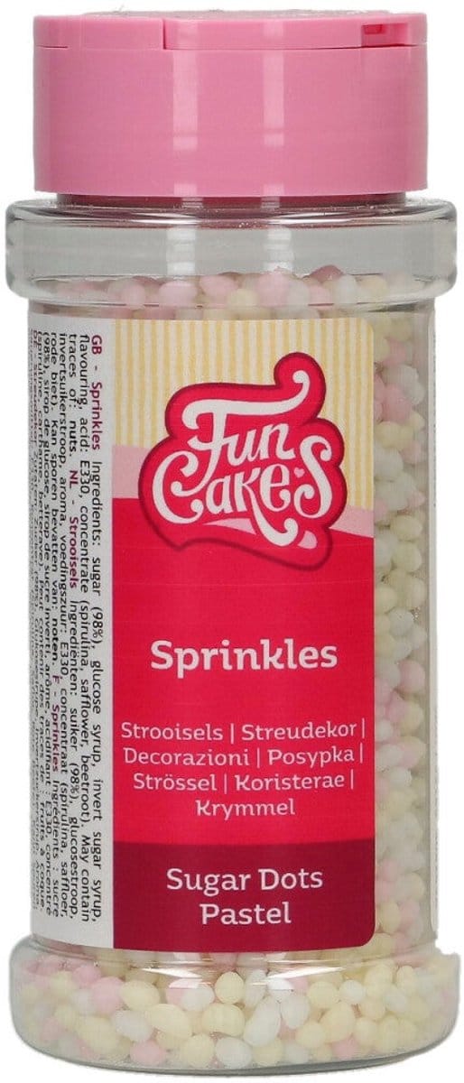 FunCakes Sugar Dots - Pastel - 80g - Eetbare Taartdecoratie