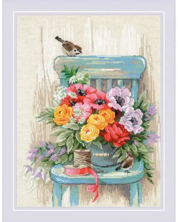 Borduurpakket Tuinbloemen