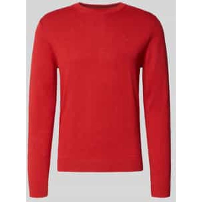 Tom Tailor - Basic gebreide trui van katoen - Maat L - Salsa Red Non-Solid