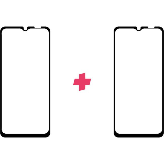 DuoPack: Samsung Galaxy A12 screenprotector gehard glas Edge to Edge