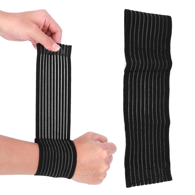 Polscompressie Nylon Elastische Ondersteuningsbrace Verstelbare Beschermende Wikkelbeschermer black