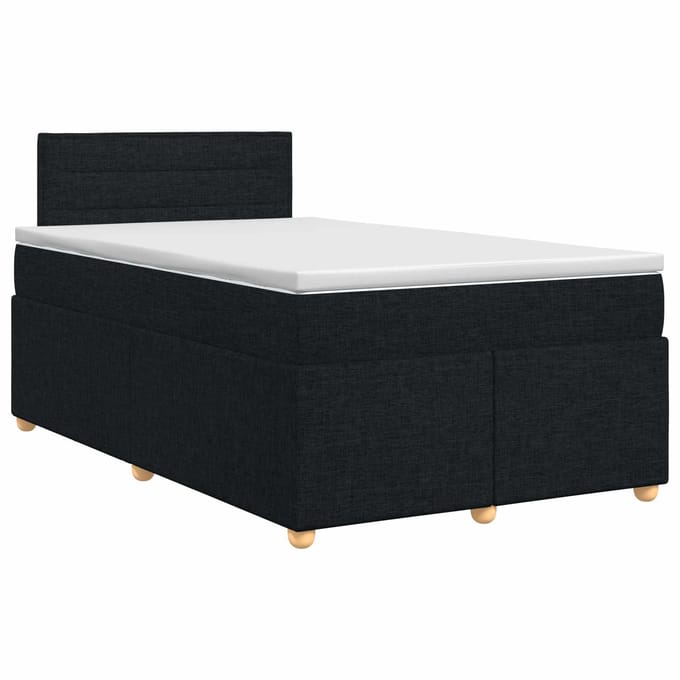 vidaXL - Boxspringbed - met - matras - Zwart - 120 - x - 190 - cm - Stof