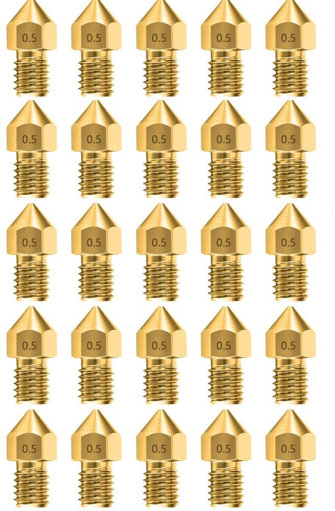 3D printer reserveonderdelen - 3D Printer Nozzles - 25-delige Extruder Nozzles 0,5mm, Geschikt voor diverse 3D printer modellen