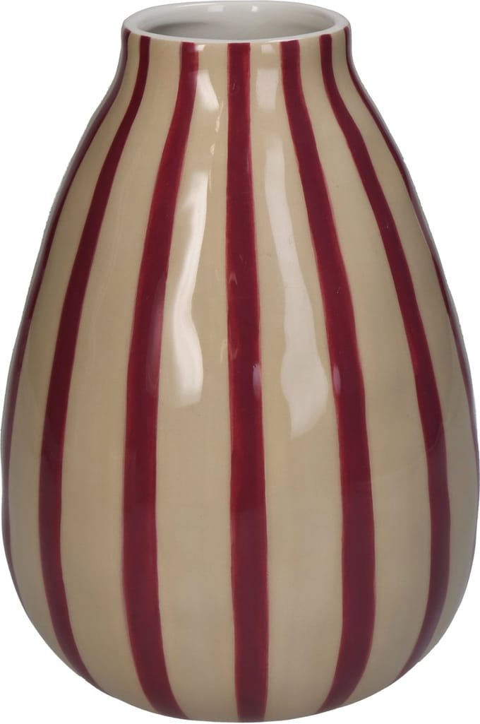 HD Collection Vaas Stripe - Aardewerk - Multicolor - 12 x 18 x 12 cm (BxHxD)