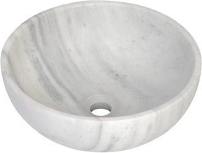 Plieger Round waskom - 38x38x13.6cm - marmer wit