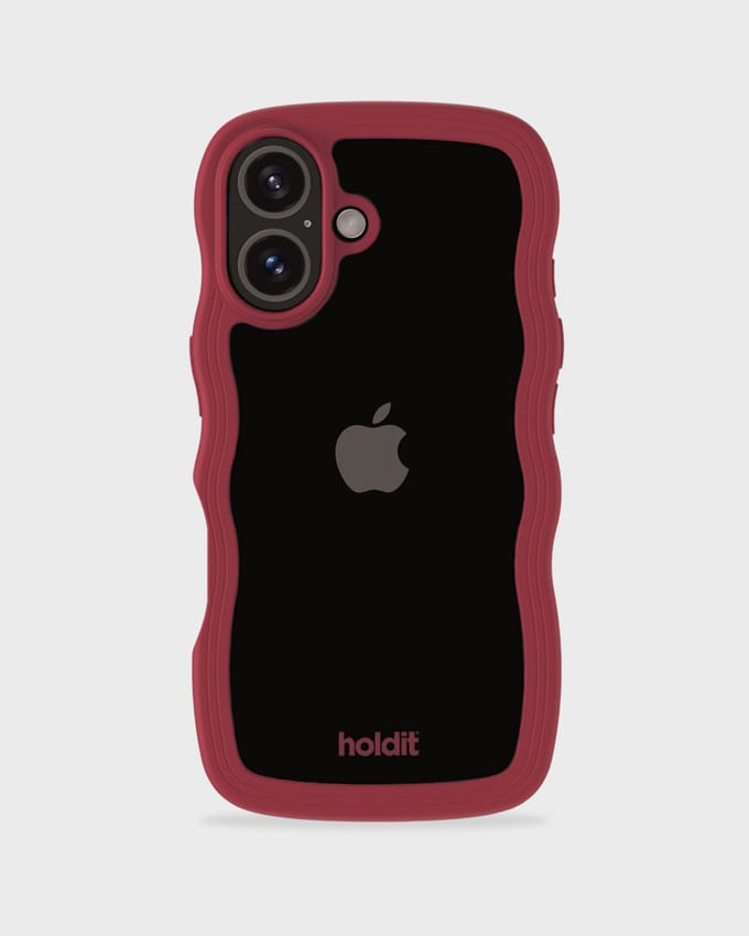 Phone Case Wavy Red Velvet/Transparent iPhone 16