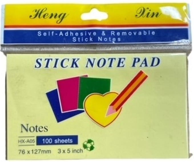 Super Sticky Zelfklevende Notes 76 x 127 mm -6 pakken x 100 Vellen - Geel