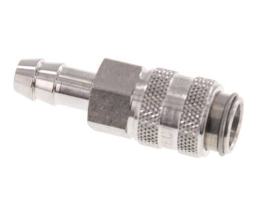 RVS 316L DN 5 Luchtkoppeling Snelkoppeling 8 mm Slangpilaar