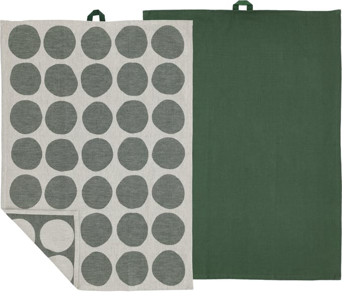 Södahl Bubbles Theedoek 50 x 70 cm 2 stuks Pine green