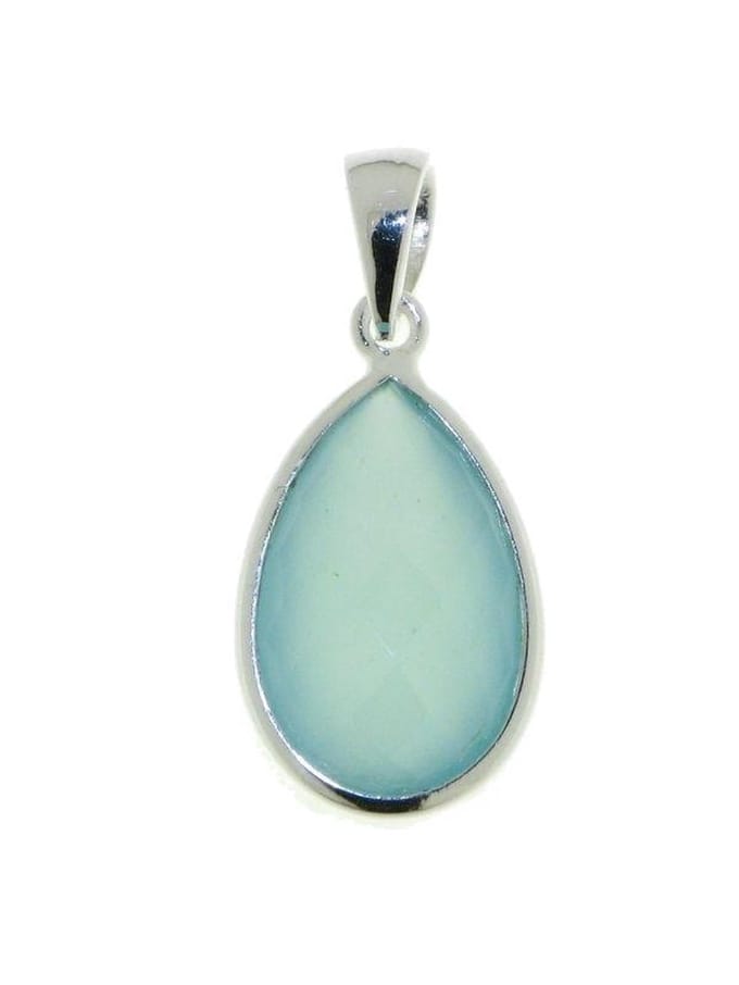 SilverGems Zilveren hanger met facet geslepen Chalcedoon edelsteen
