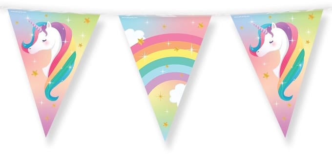 Vlaggenlijn unicorn folie 10 meter | 6 stuks