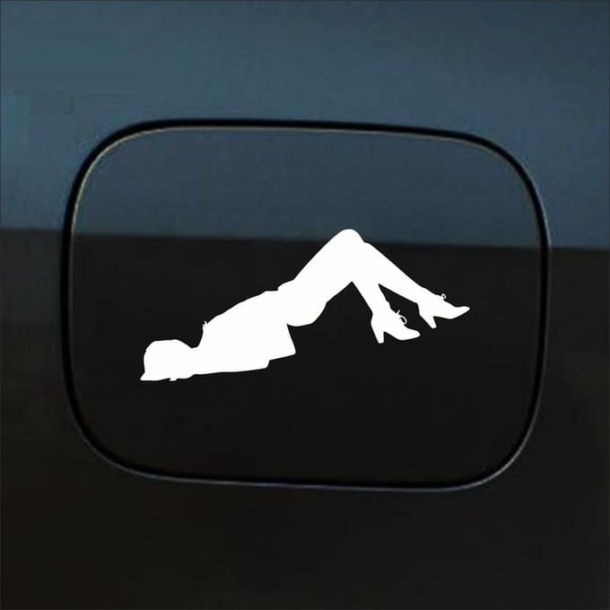 Bumpersticker - Dame  - 6,4 X 18 - Wit