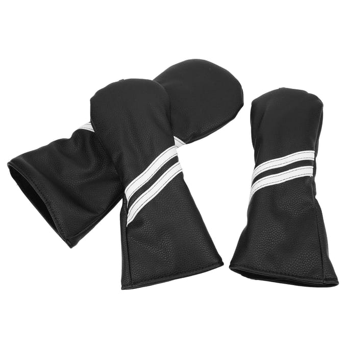 Golf Hout Headcover Cover Set Strepen Cue Headcovers Golfclub Hoofdcovers voor DriverZwart blauw