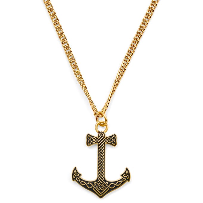 Evan Joseph Matte Goudkleurige Ankerketting