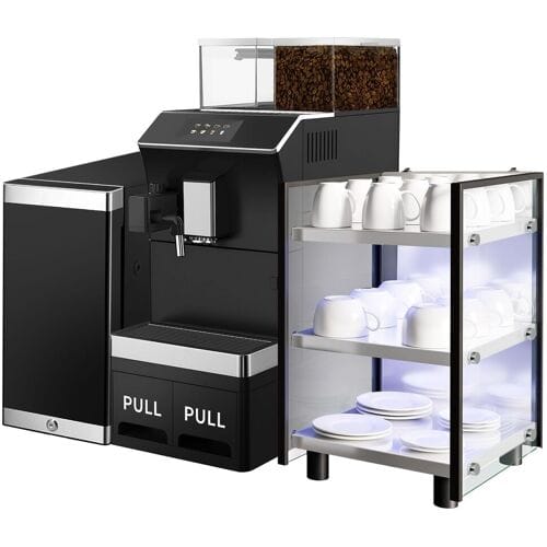 GGM Gastro Kaffeevollautomat - 16 Programme - 5 Zoll Touchscreen - inkl. Tassenwärmer & Milchkühlschrank