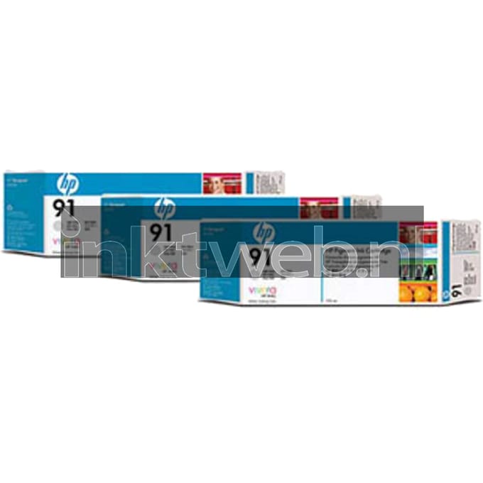 HP 91 3-pack licht grijs (Origineel)