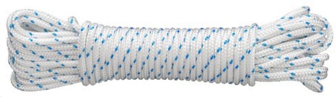 Multifunctioneel Touw 4,0 mm x 20 m, Vervaardigd volgens DIN 83307, Wit-Blauw
