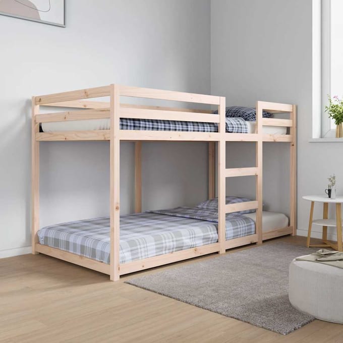 vidaXL - Stapelbedframe - zonder - matras - massief - grenenhout - 90x190 - cm