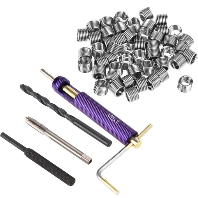 M6 RVS Draadinzet Combinatie Gereedschapsset Draadreparatieset gray