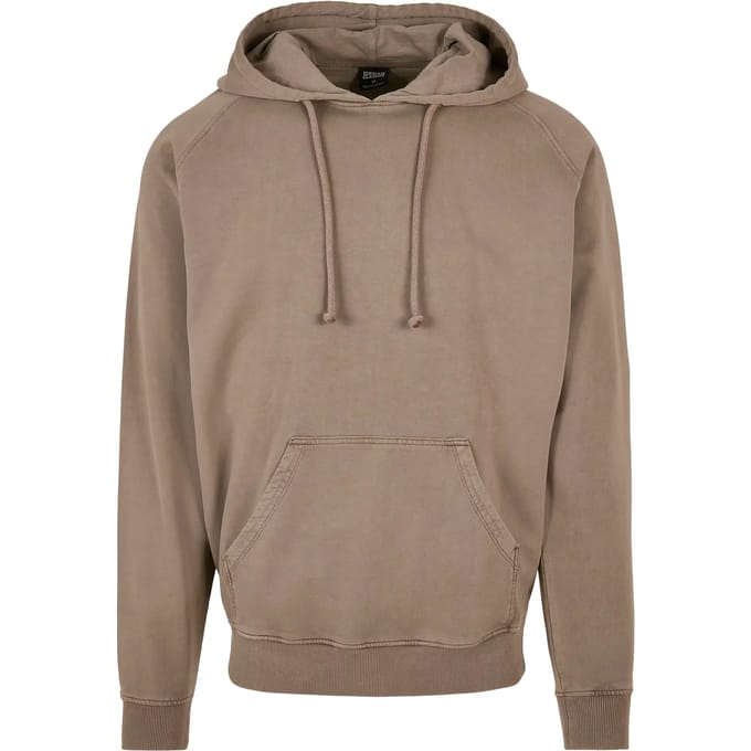 Urban Classics - Overdyed Hoodie/trui - S - Beige/Groen