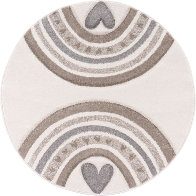 Kindertapijt Kosmos beige 120 cm rond