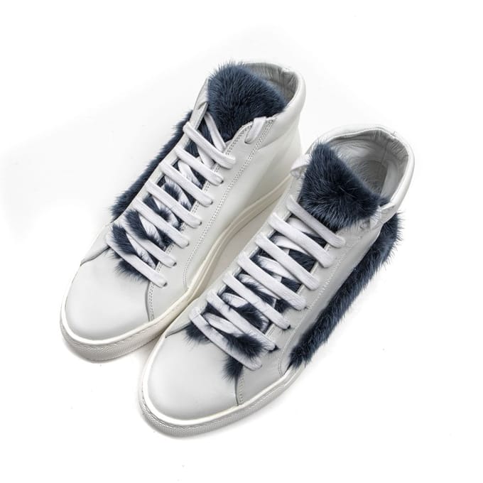 Mr&Mrs Italy Witte Leren Dames Sneakers
