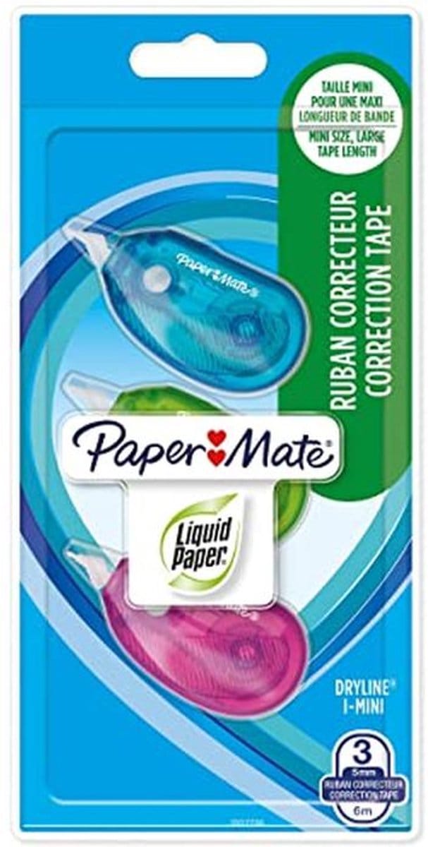 Correctietape I-Mini, gemengde kleuren, verpakking van 3 stuks