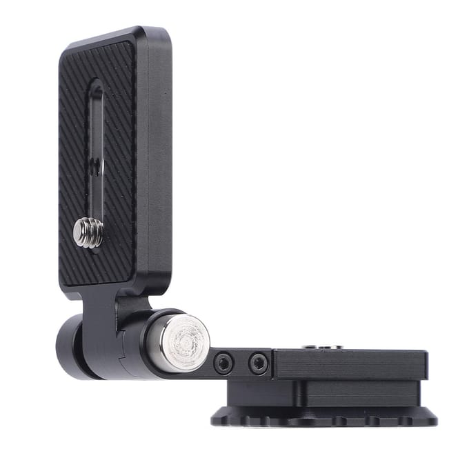 Opvouwbare L-vormige snelkoppelingsplaat camera L-beugel verticale horizontale omschakeling met 1/4 inch black